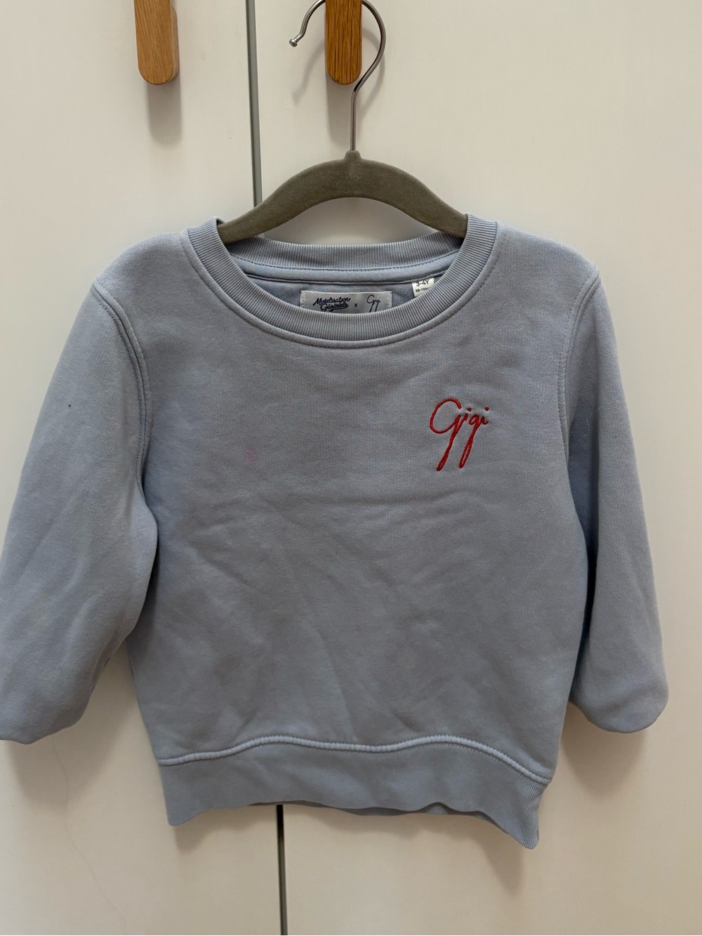 Gigis Paris Light Blue Embroidered Crewneck Sweatshirt for Kids